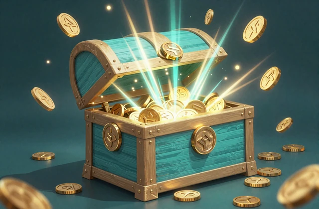 Leuchtende Lootbox mit goldenem Licht - VIP-Lootboxen und Belohnungen bei OnlySpins Casino